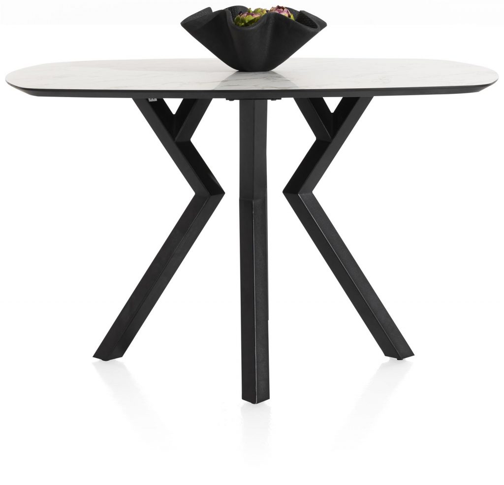 Table de bar design métal et plateau marbre blanc