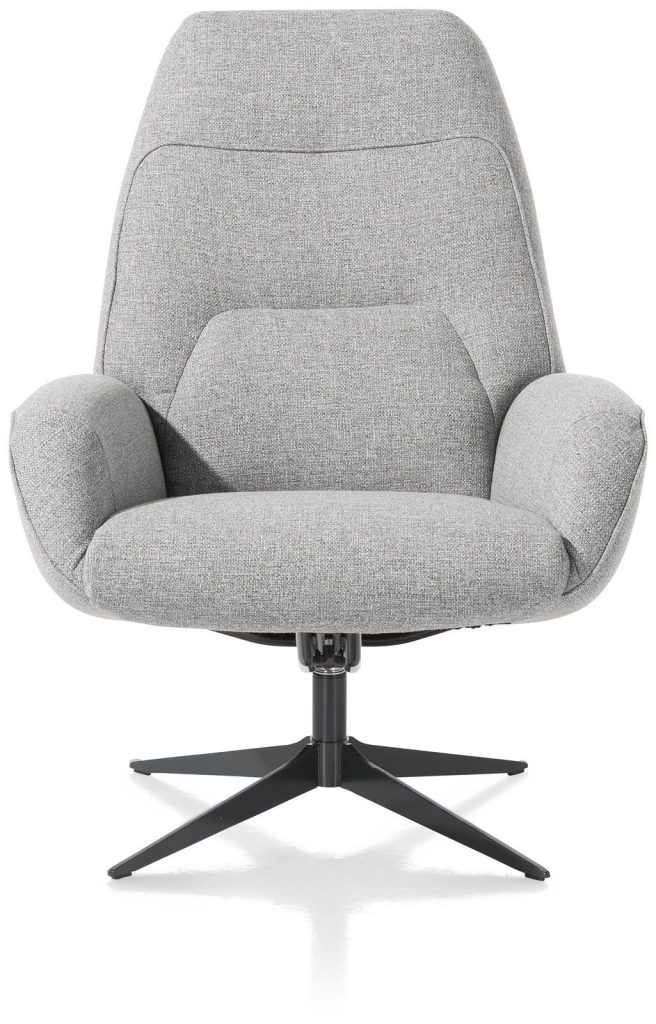 Fauteuil de relaxation pivotant en tissu gris clair