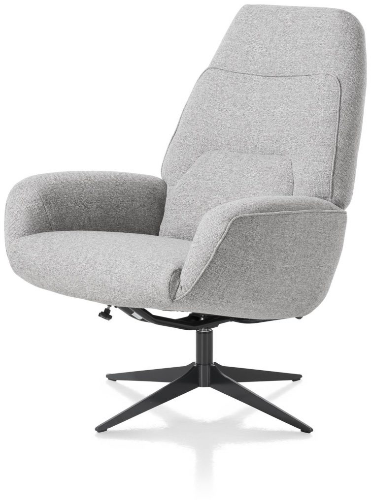 Fauteuil de relaxation pivotant en tissu gris clair