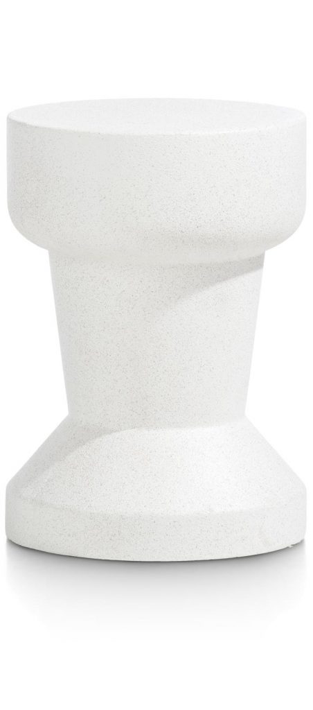 Tabouret décoratif blanc en polyrésine