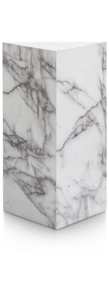 Colonne décorative bloc de marbre blanc