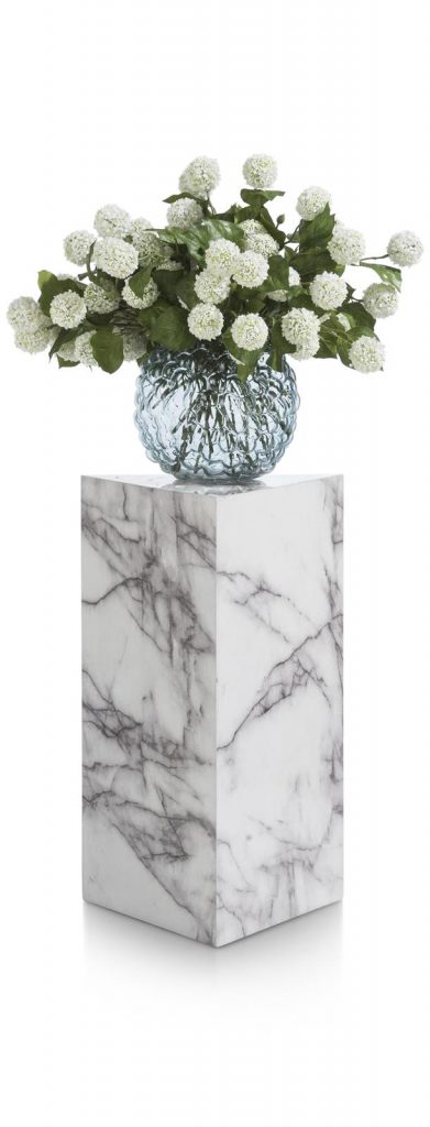 Colonne décorative bloc de marbre blanc