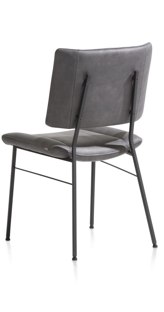 Chaise moderne au design carré en tissu gris anthracite