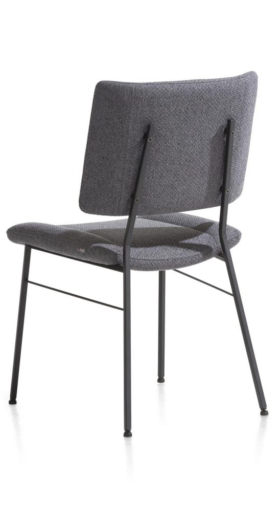 Chaise moderne au design carré en tissu gris anthracite