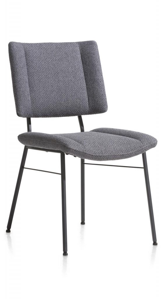 Chaise moderne au design carré en tissu gris anthracite
