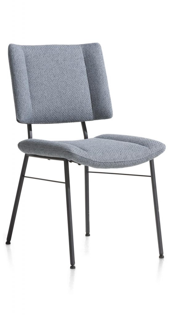 Chaise moderne au design carré en tissu bleu ciel