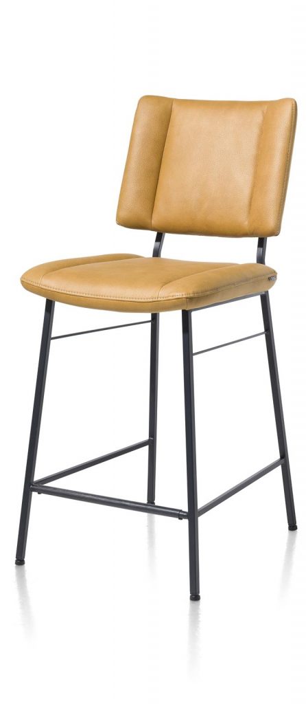 Chaise de bar moderne en tissu jaune ocre