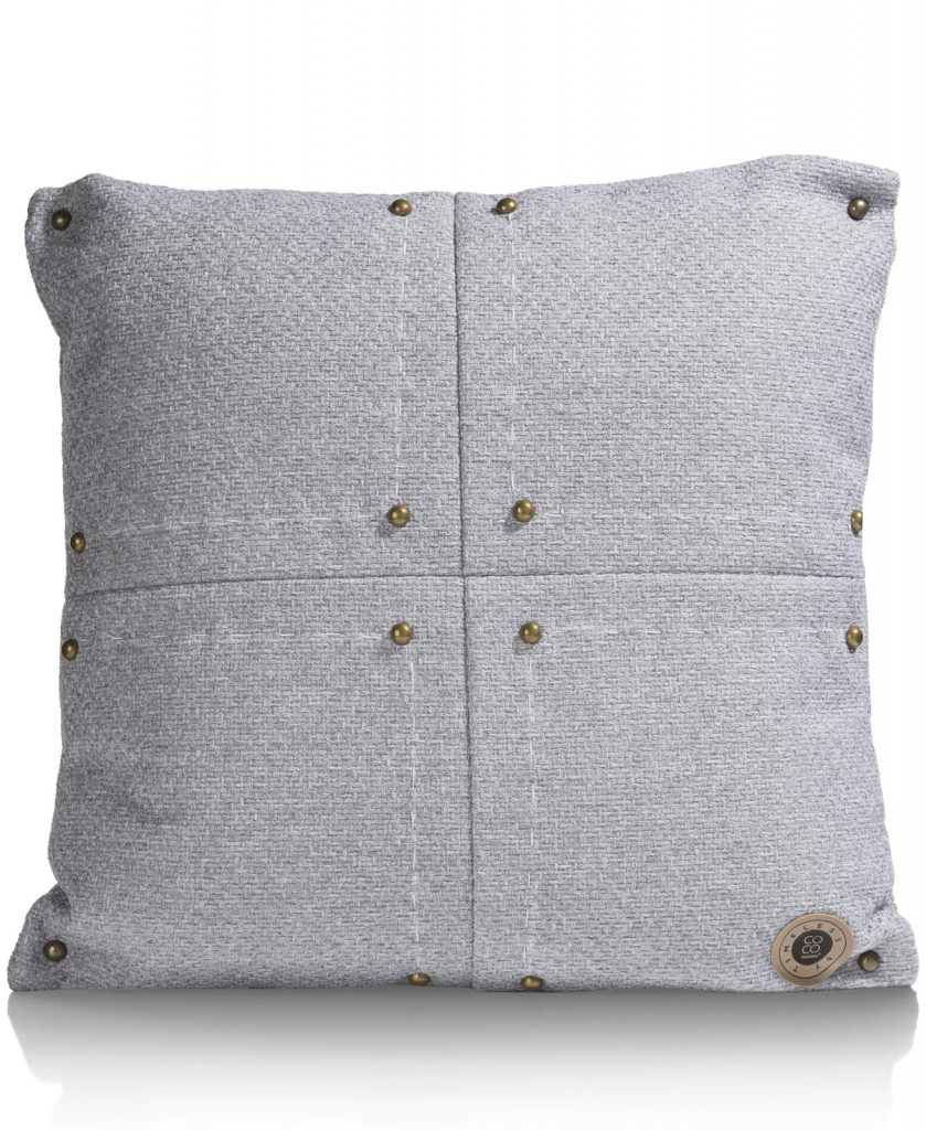 Coussin confortable et moderne en tissu gris