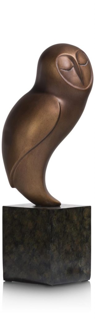 Statue en bronze représentant une chouette