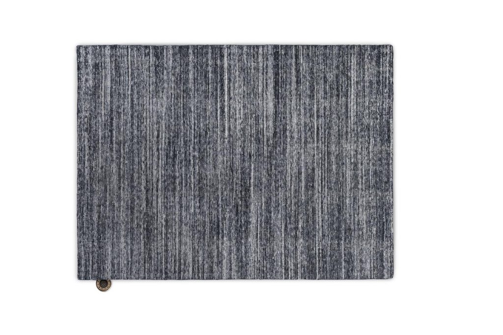 Tapis rectangulaire tendance en laine couleur gris anthracite