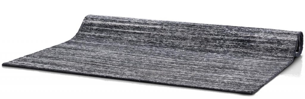 Tapis rectangulaire tendance en laine couleur gris anthracite