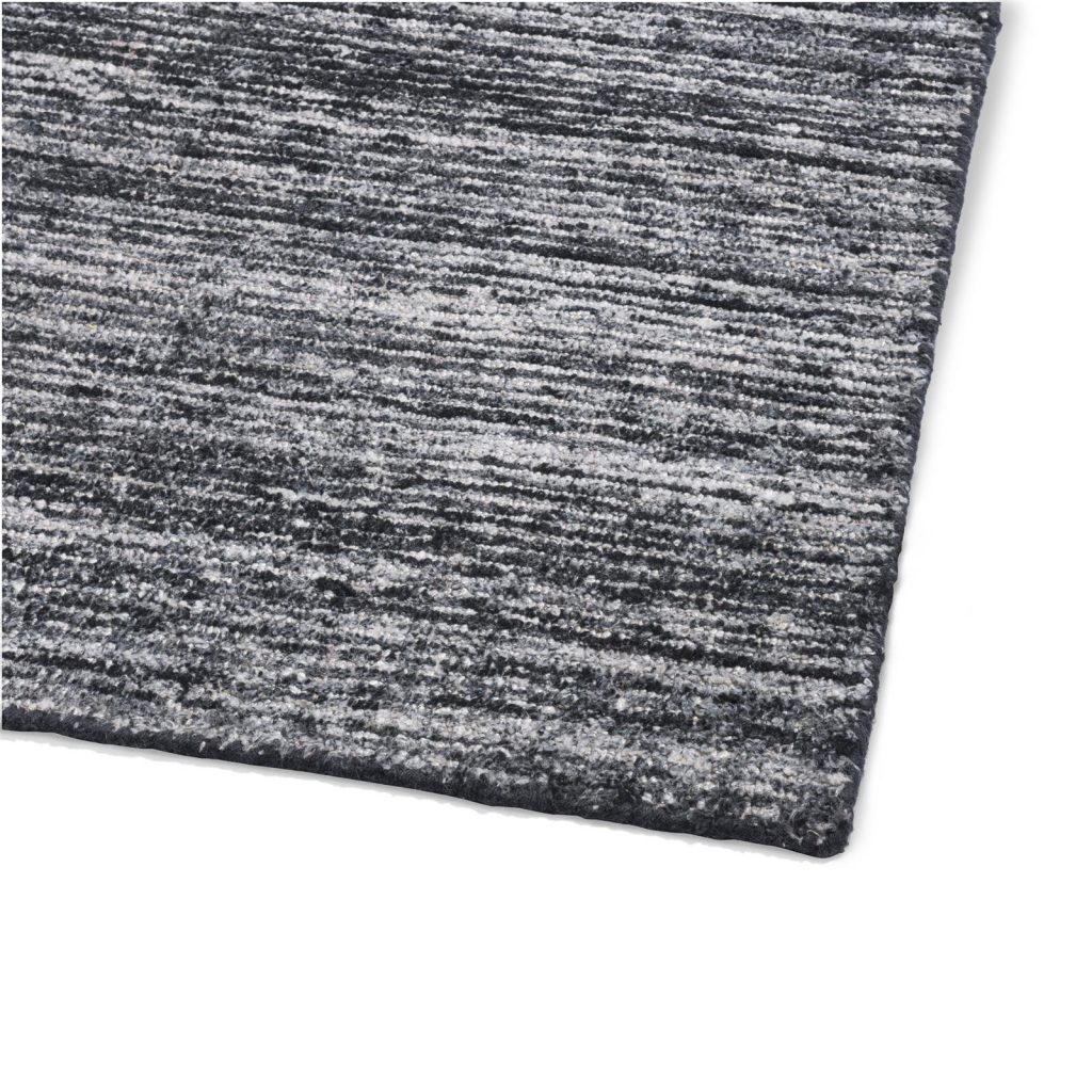 Tapis rectangulaire tendance en laine couleur gris anthracite