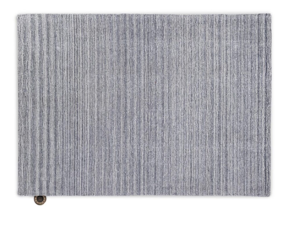 Tapis rectangulaire tendance en laine couleur gris