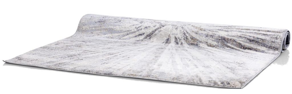 Tapis à poils ras gris clair motif splash