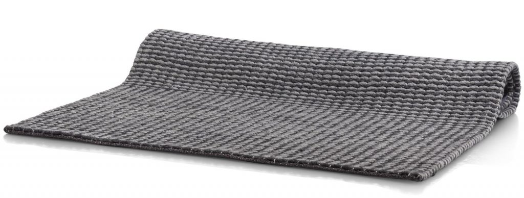 Tapis rectangulaire tendance en laine couleur gris anthracite