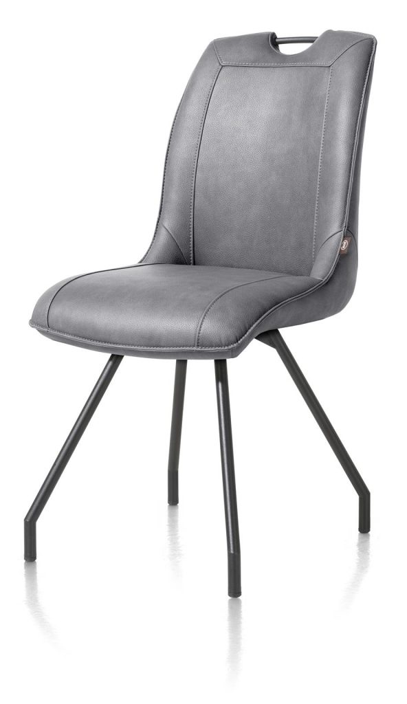 Chaise contemporaine en tissu gris anthracite