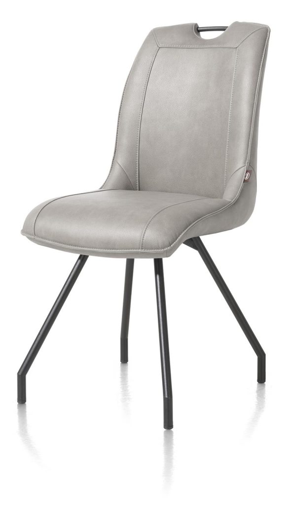 Chaise contemporaine en tissu gris clair