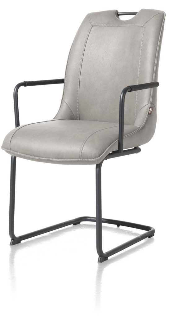 Chaise fauteuil contemporaine en tissu gris clair