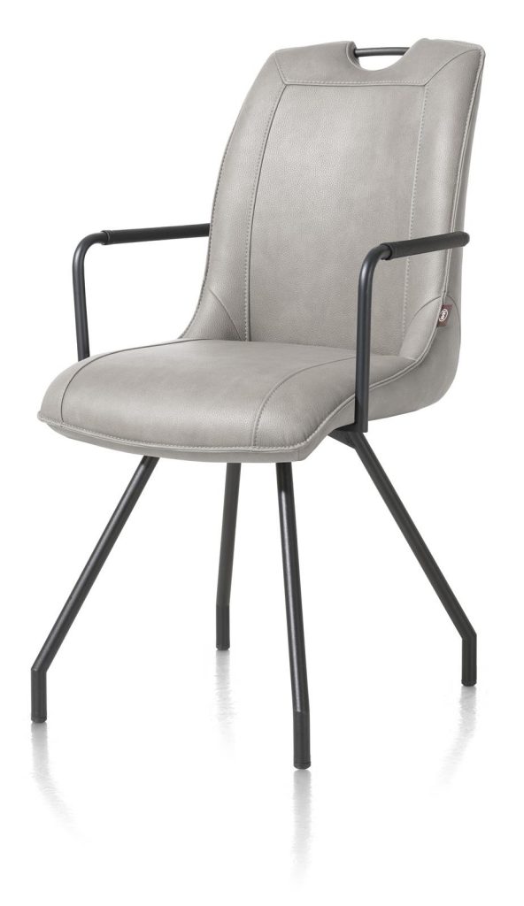 Chaise fauteuil contemporaine en tissu gris clair