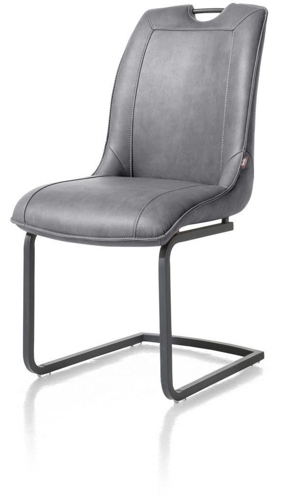 Chaise contemporaine en tissu gris anthracite