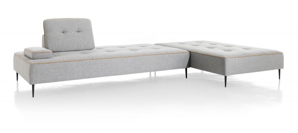 Canapé modulable en tissu gris clair