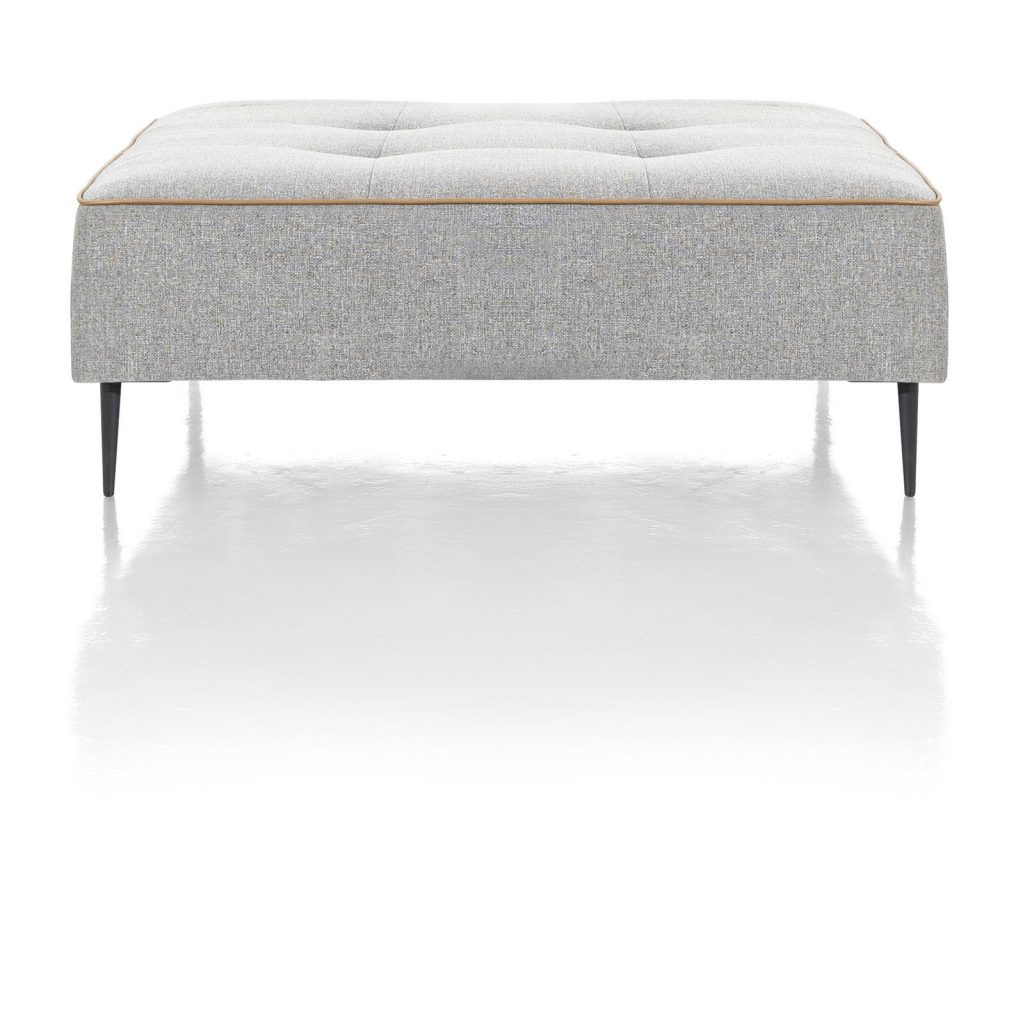 Pouf modulable en tissu gris clair