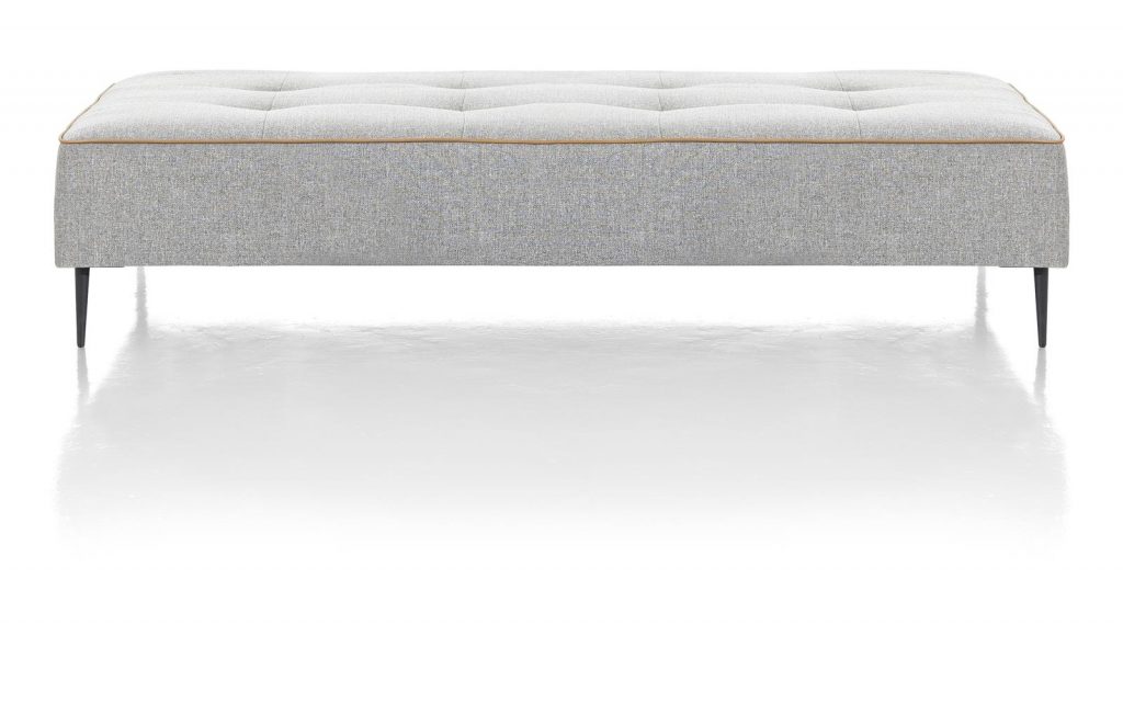 Pouf modulable en tissu gris clair