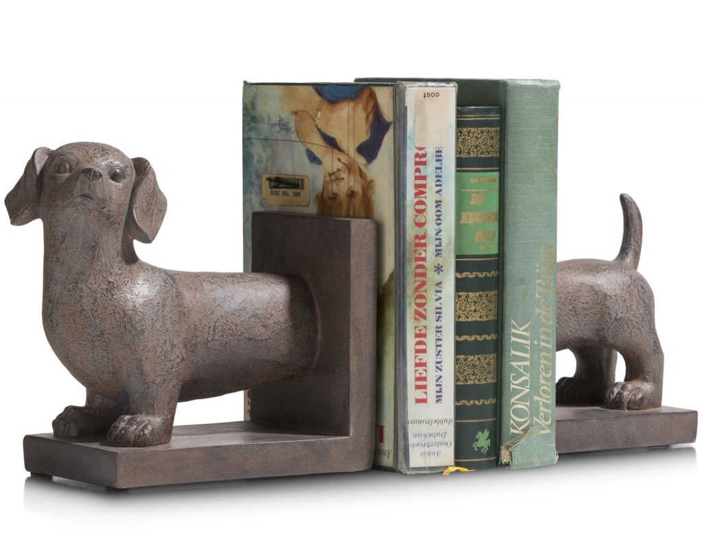 Serre-livre chien teckel couleur rouille