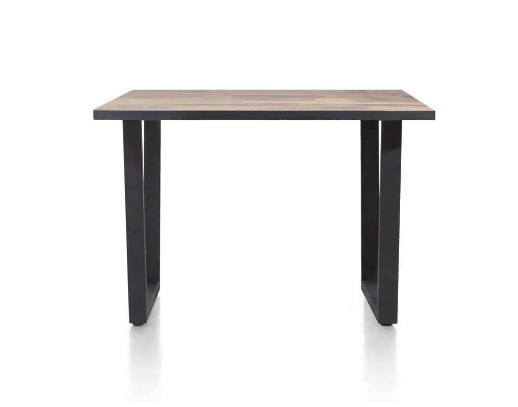 Table de bar contemporaine plateau bois et pied design anthracite
