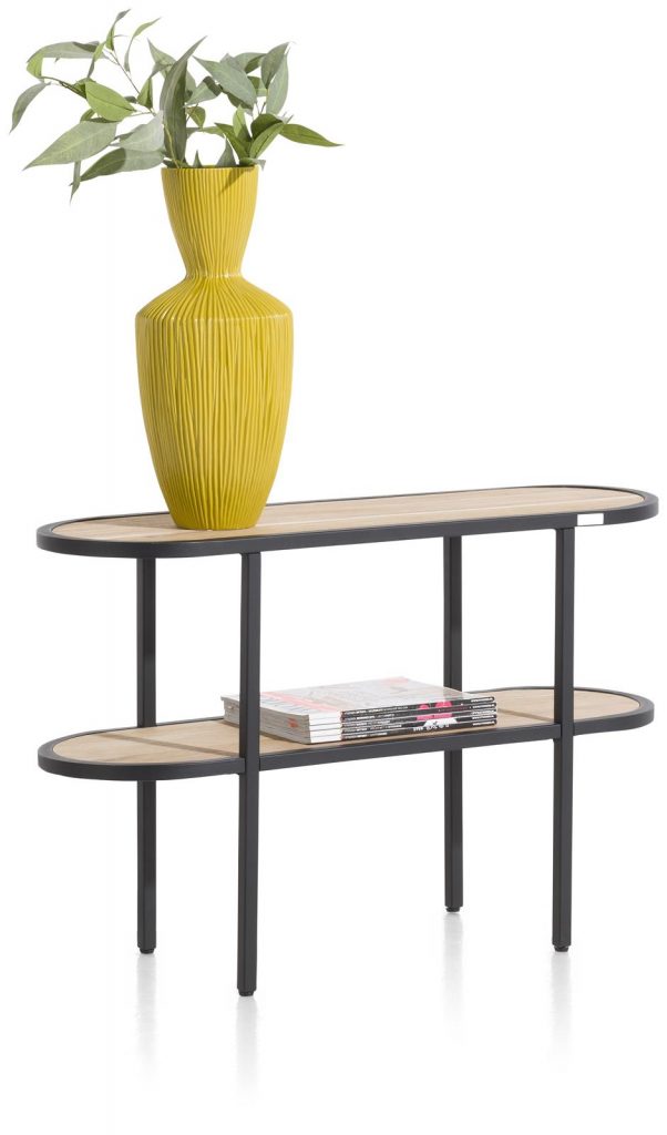Table d'appoint à 2 niveaux en bois d'Acacia massif