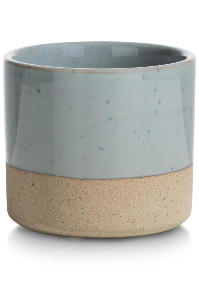 Pot en céramique couleur bleu ciel