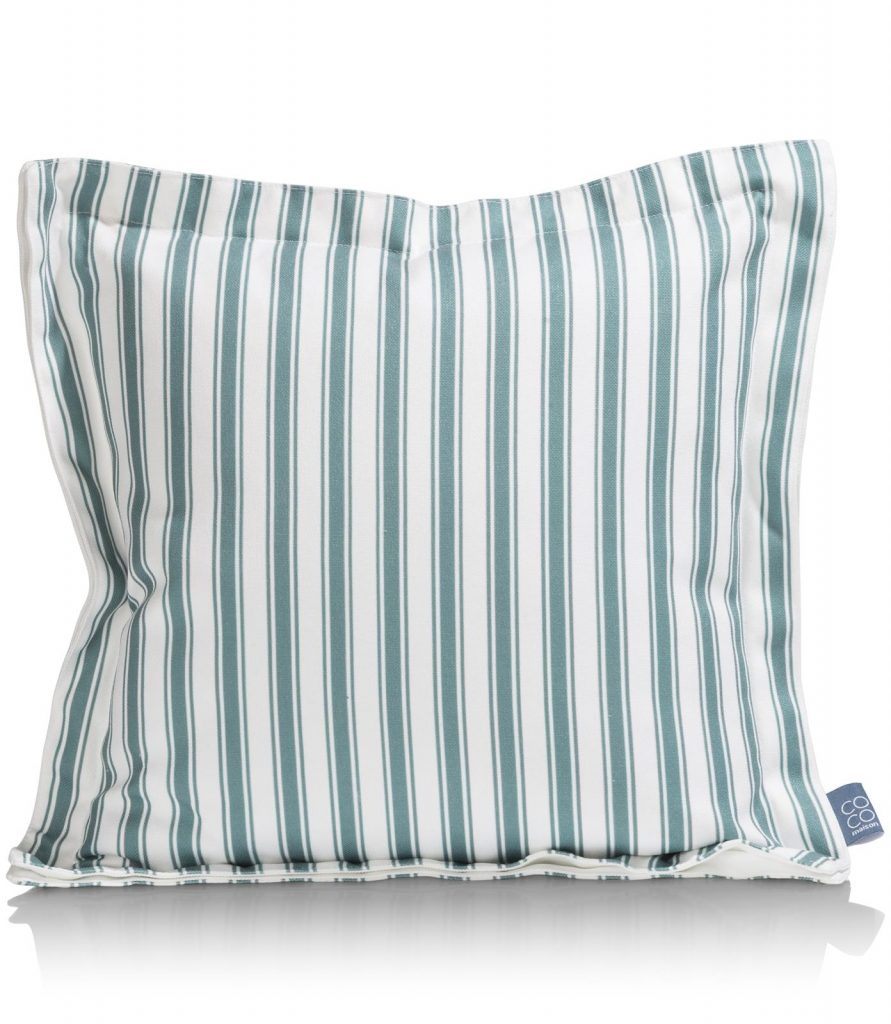 Coussin à rayures bleu et blanc