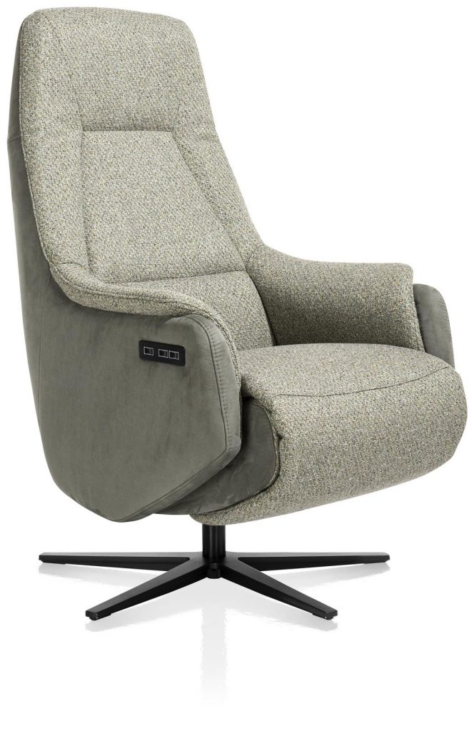 Fauteuil électrique relax en tissu vert amande