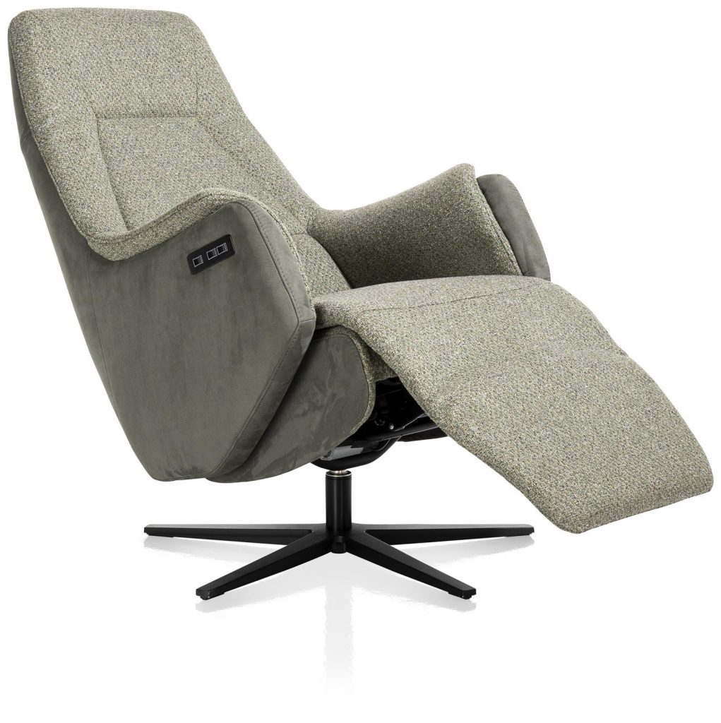 Fauteuil électrique relax en tissu vert amande