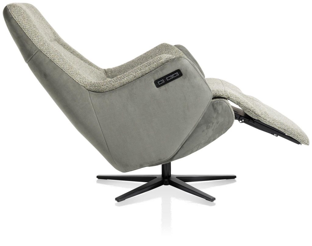 Fauteuil électrique relax en tissu vert amande