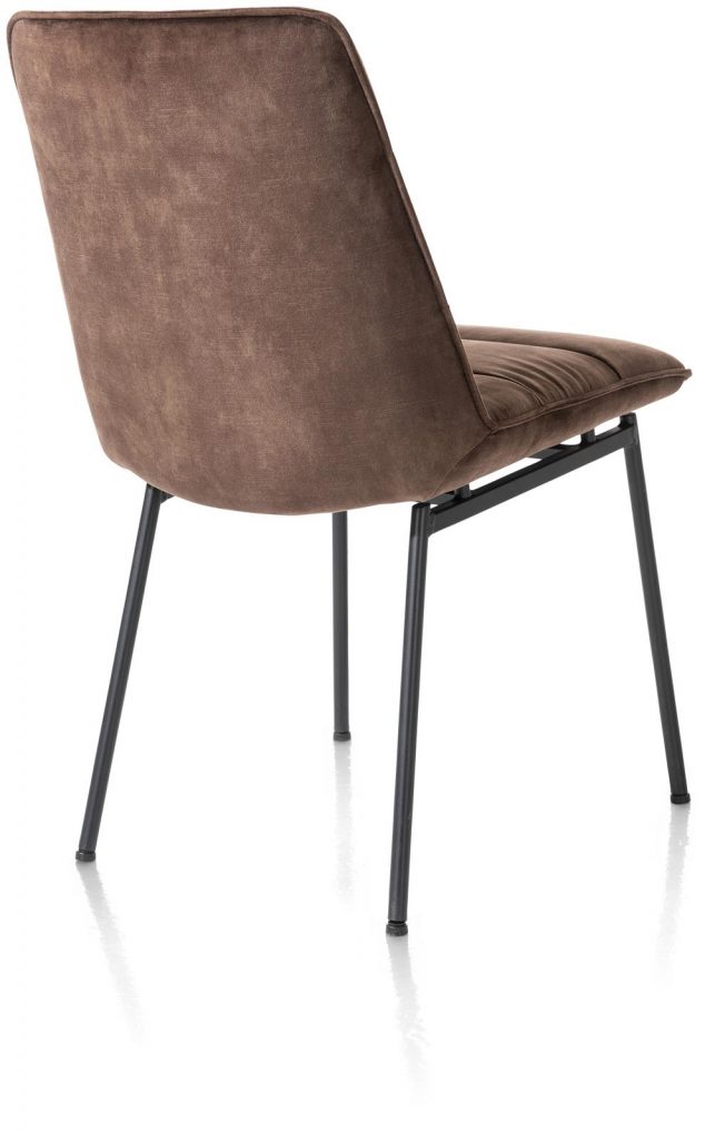 Chaise moderne et minimaliste en velours marron