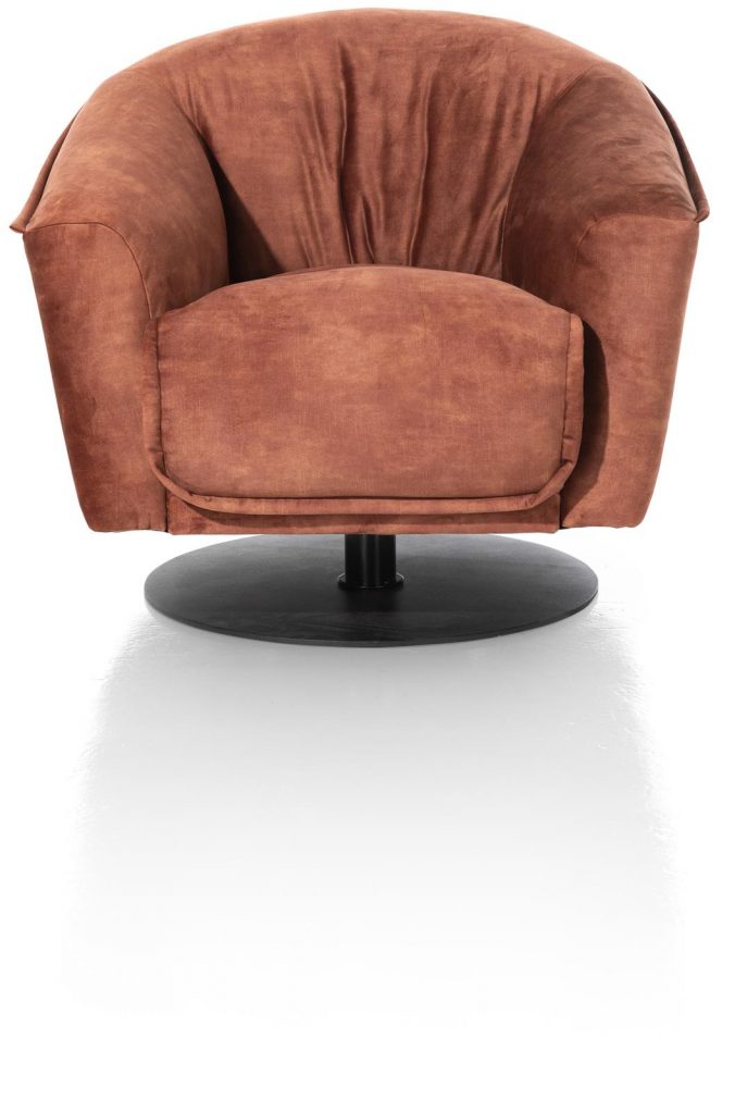 Fauteuil confortable en tissu terracotta