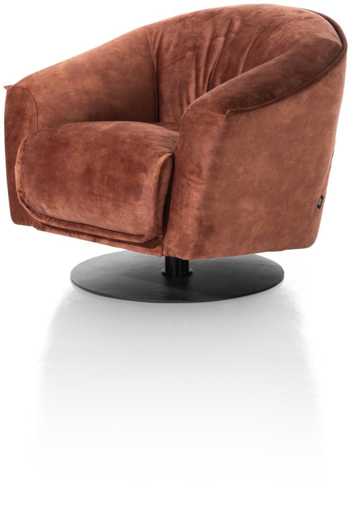 Fauteuil confortable en tissu terracotta