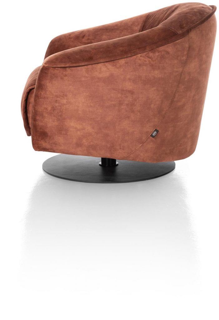 Fauteuil confortable en tissu terracotta