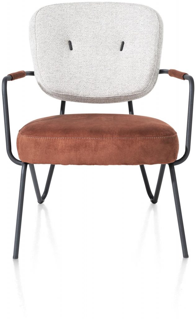 Fauteuil minimaliste et scandinave en tissu bi-matière