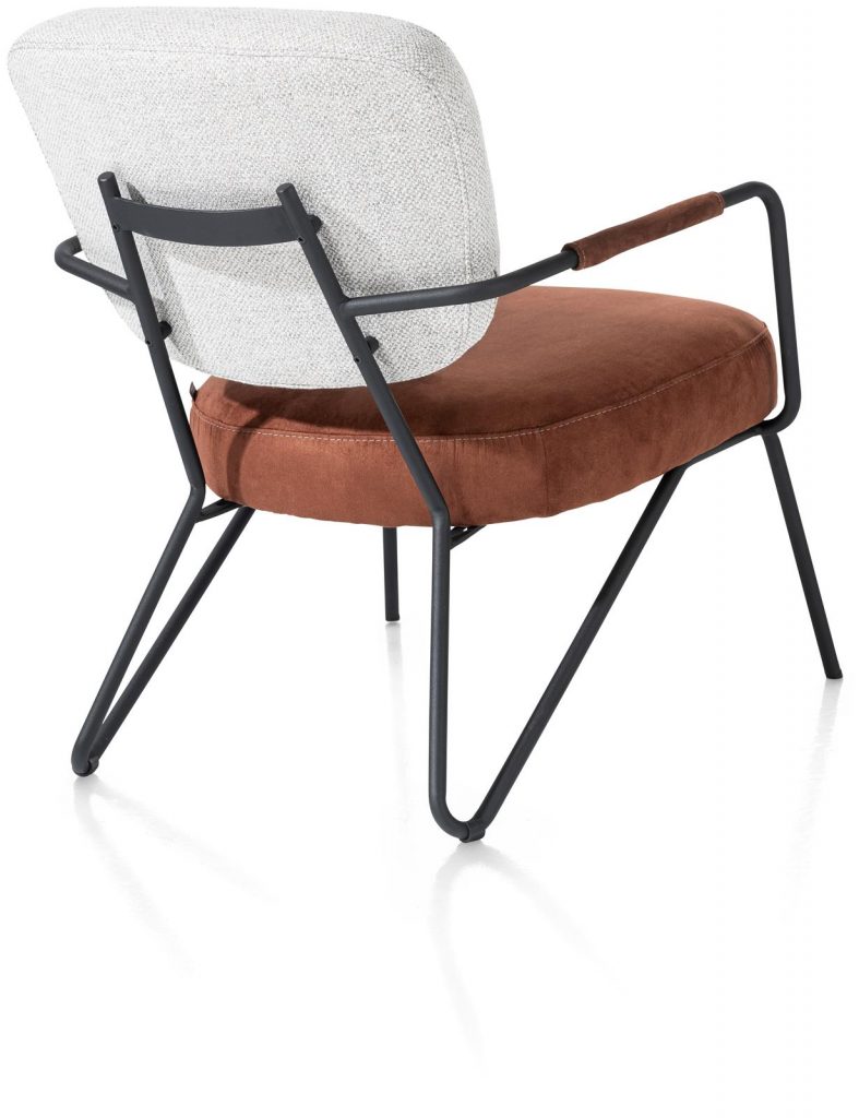 Fauteuil minimaliste et scandinave en tissu bi-matière