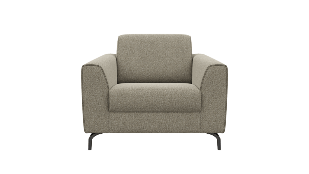 Fauteuil large en tissu vert amande