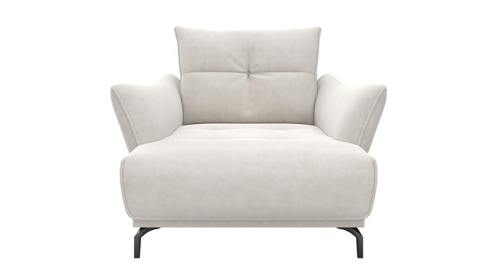 Fauteuil lounge moderne en tissu beige