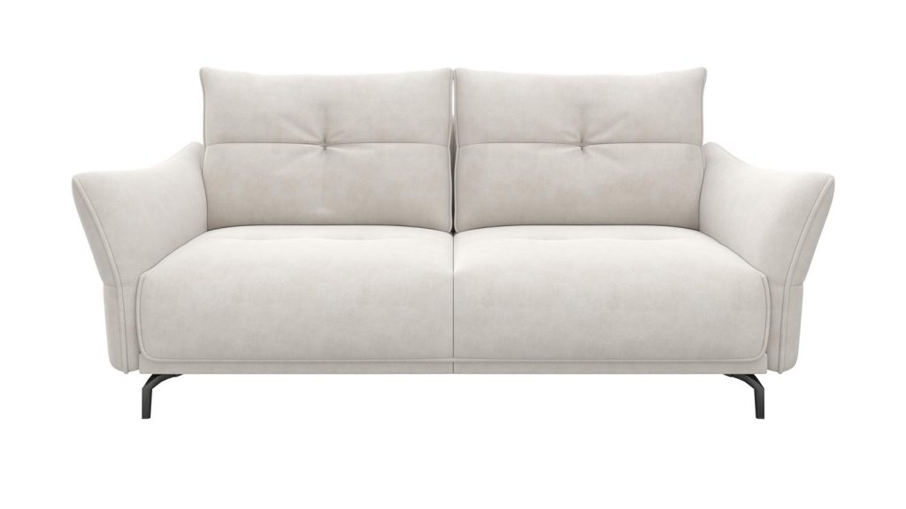 Canapé 3 places cosy et moderne en tissu beige