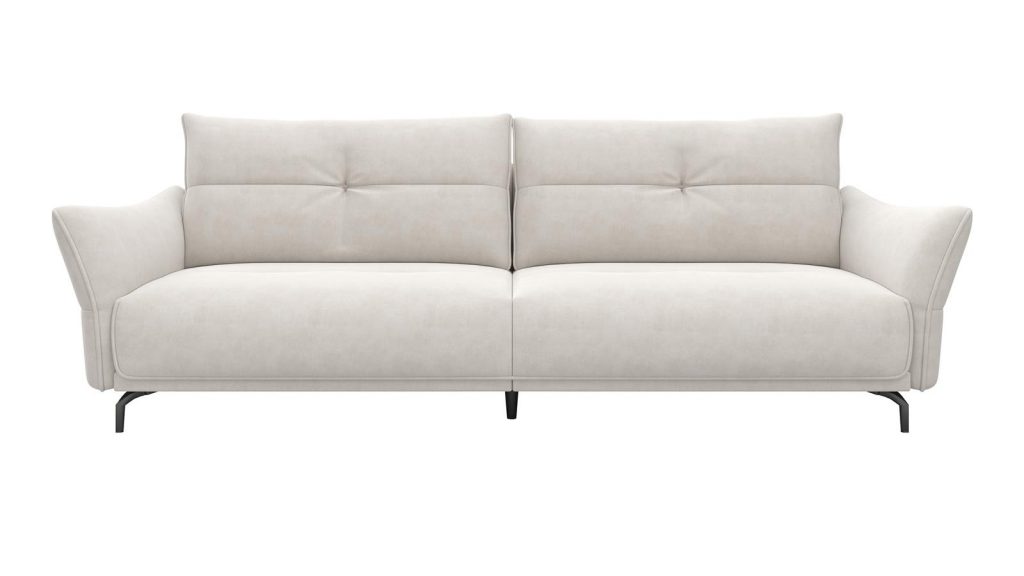 Canapé 4 places cosy et moderne en tissu beige