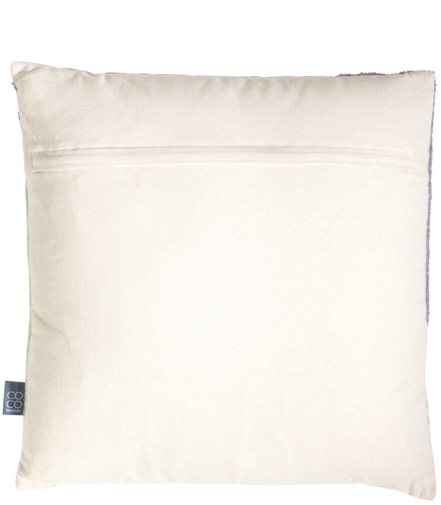 Coussin 100% coton beige et couleurs pastel