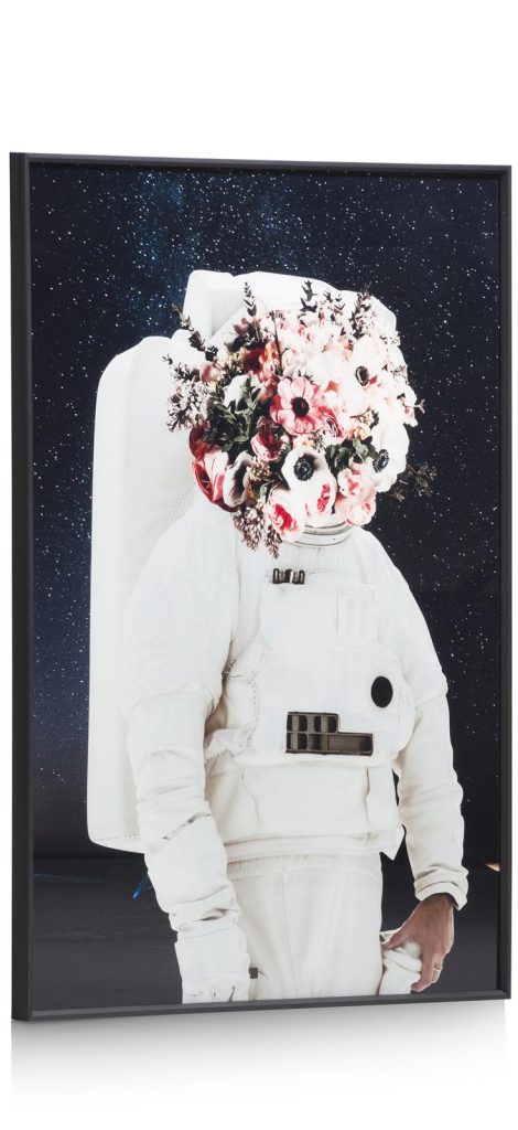 Tableau original astronaute floral