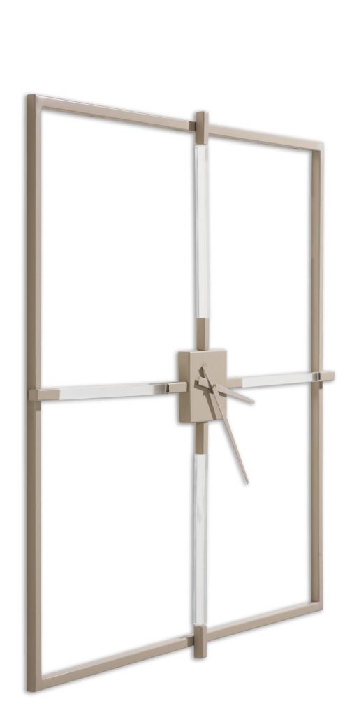 Horloge carrée et minimaliste beige et blanche