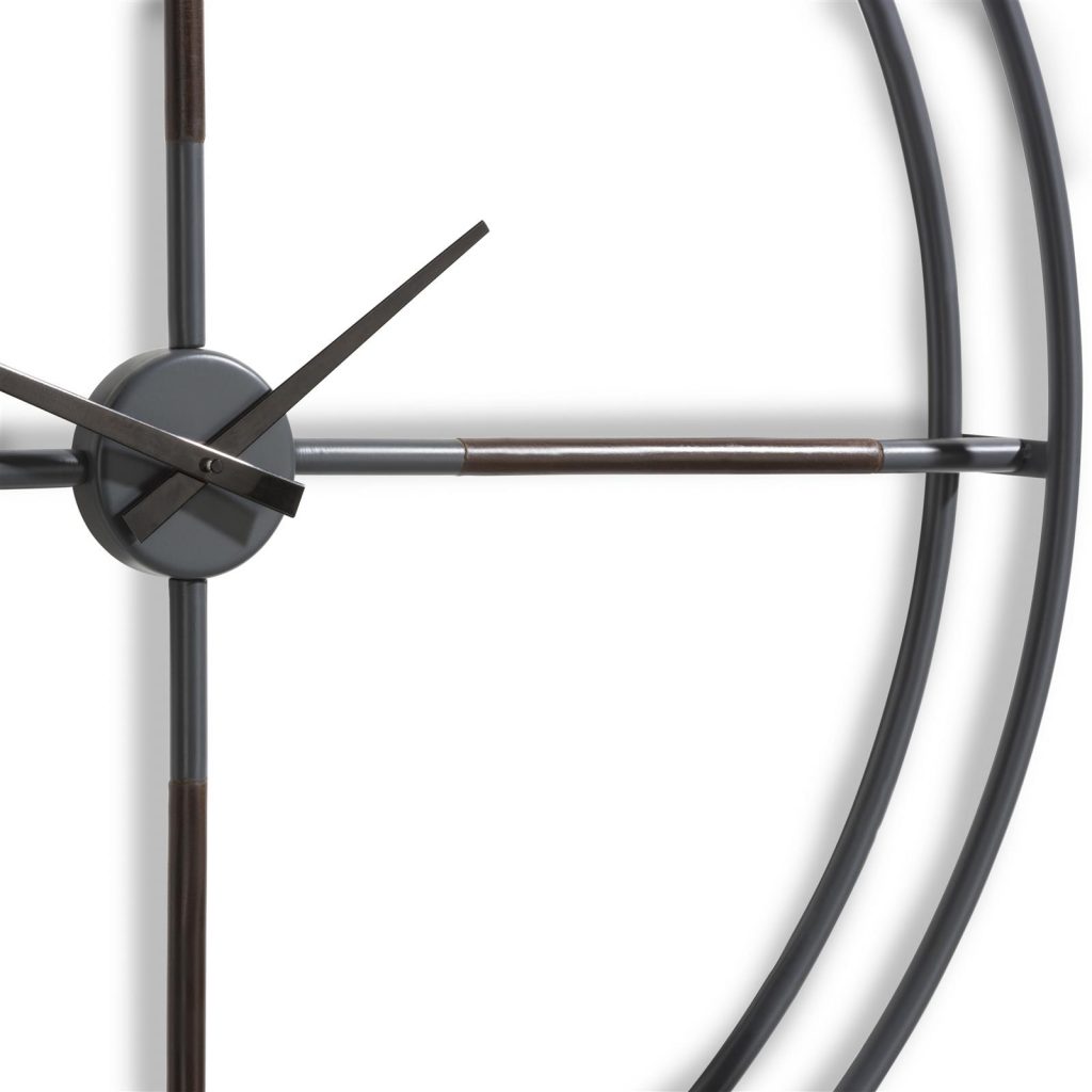 Horloge ronde et minimaliste en métal noir