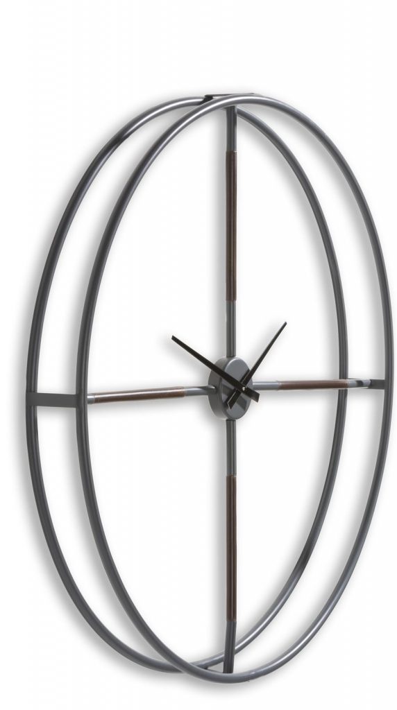 Horloge ronde et minimaliste en métal noir